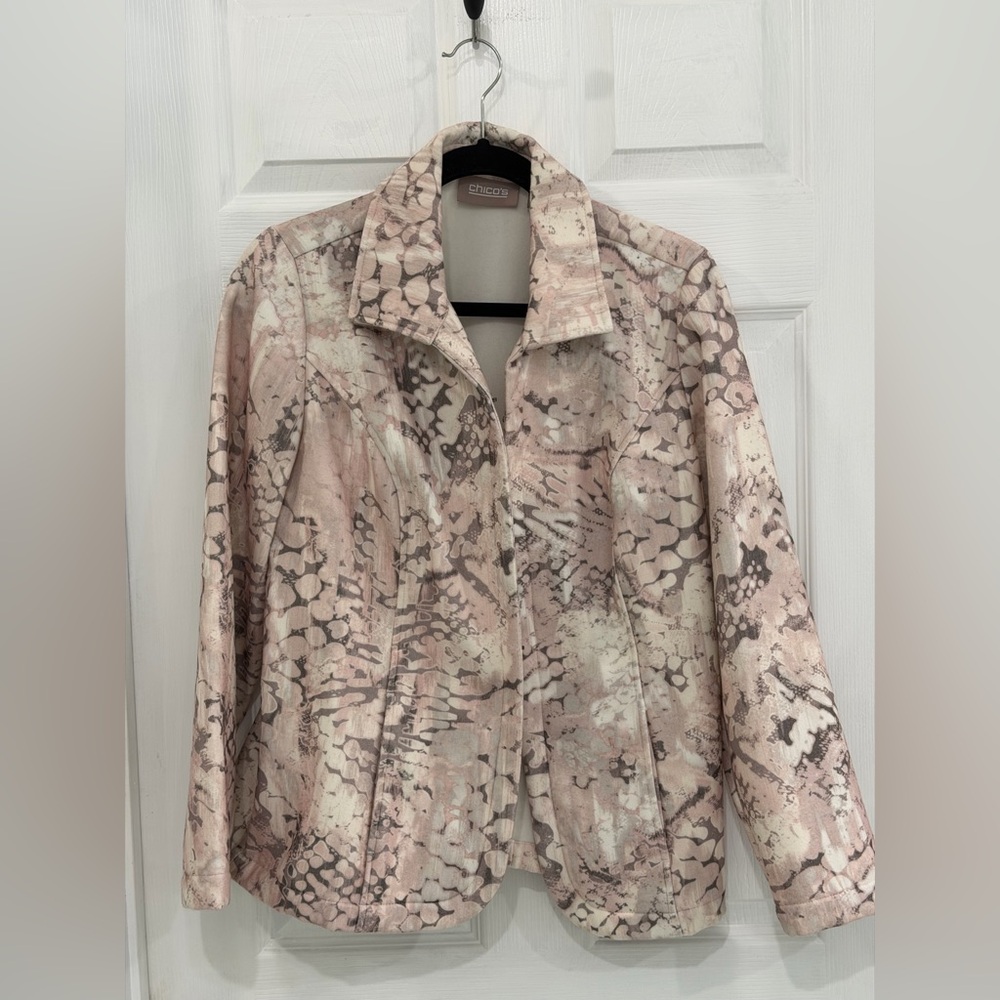 Chico's Blush and Beige Textured Jacket